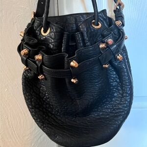 Alexander Wang Diego Black with rose gold studs